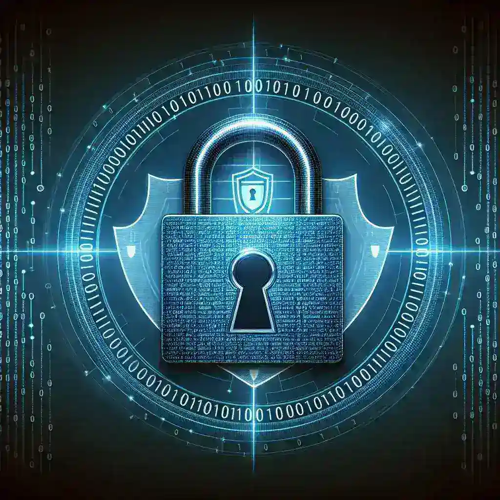 "Digital padlock with binary code overlay symbolizing the intersection of hacking and smart lock security enhancement"