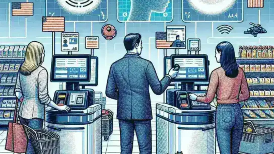 "Target self-checkout kiosk with AI-powered fraud detection technology, enhancing security measures in U.S. stores."